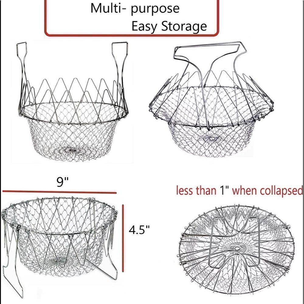 Collapsable Multi Use Stainless Colander Basket - Picture 12 of 12